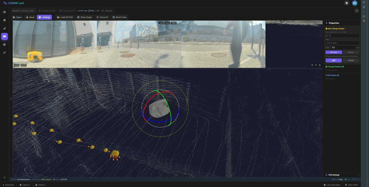 충전 스테이션 3D 모델의 위치와 방향을 미세 조정하는 과정 — Rotation으로 방향, Translation으로 위치 이동