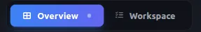 상단 좌측 탭 — Overview와 Workspace 두 개의 탭으로 구성