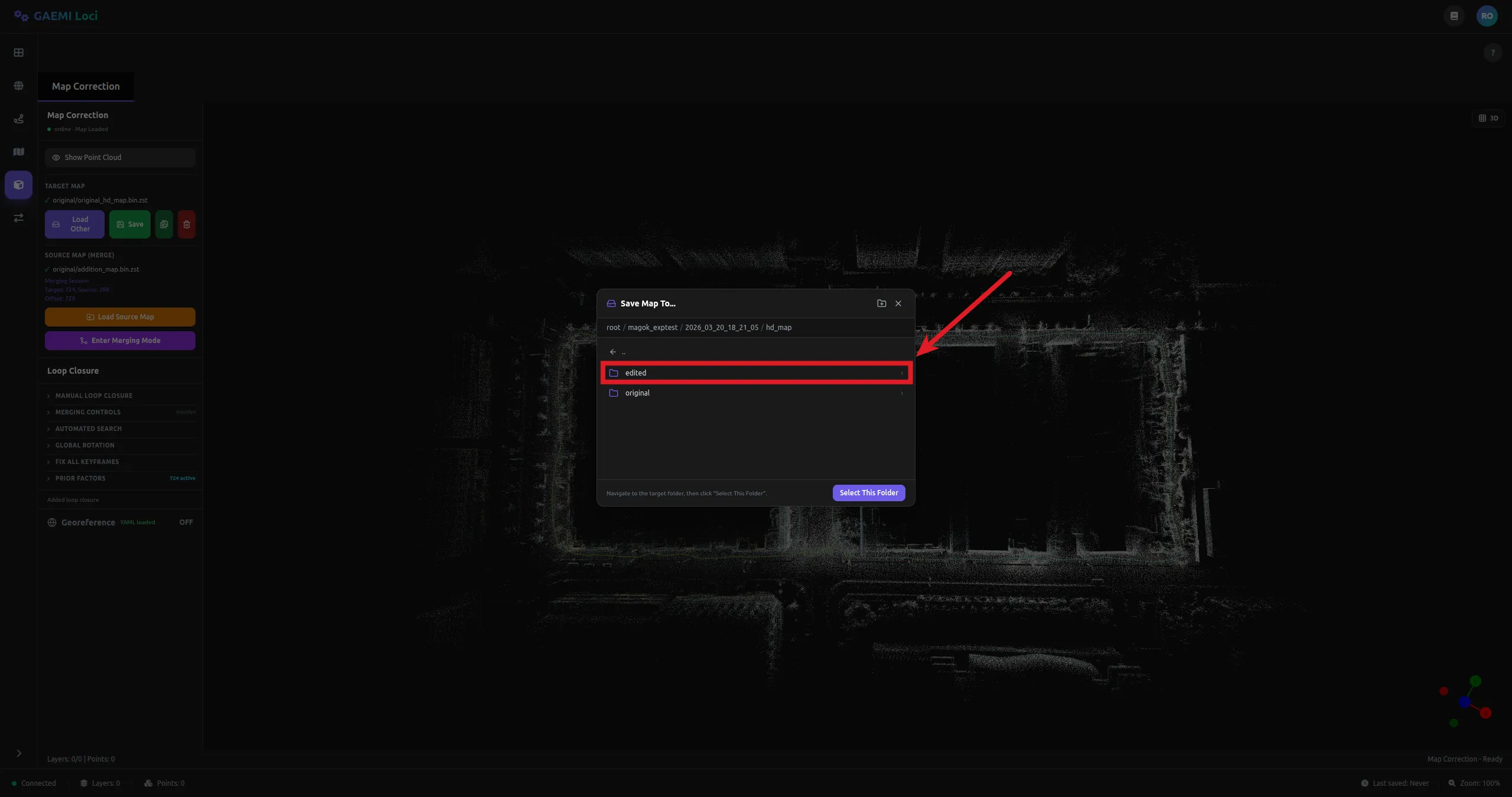 edited 폴더 선택 후 Select This Folder 클릭하여 저장