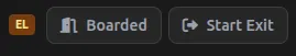 엘리베이터 조작 패널 — Boarded 버튼과 Start Exit 버튼이 표시된 화면