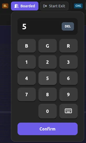 층 입력 키패드에서 숫자를 입력하여 층을 지정하는 화면